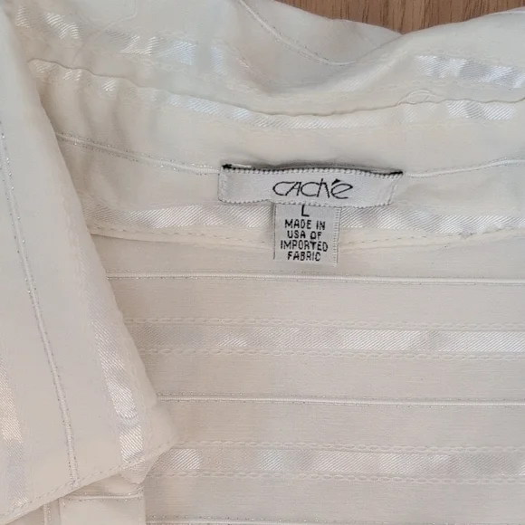 Cache White Button-Down Women's Shirt - Picture 3 of 10